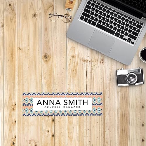 Vista 13 de Andaz Press Placa de nombre de escritorio de oficina, diseño floral de melocotón rubor personalizado para el hogar, escritorio, profesor, jefe