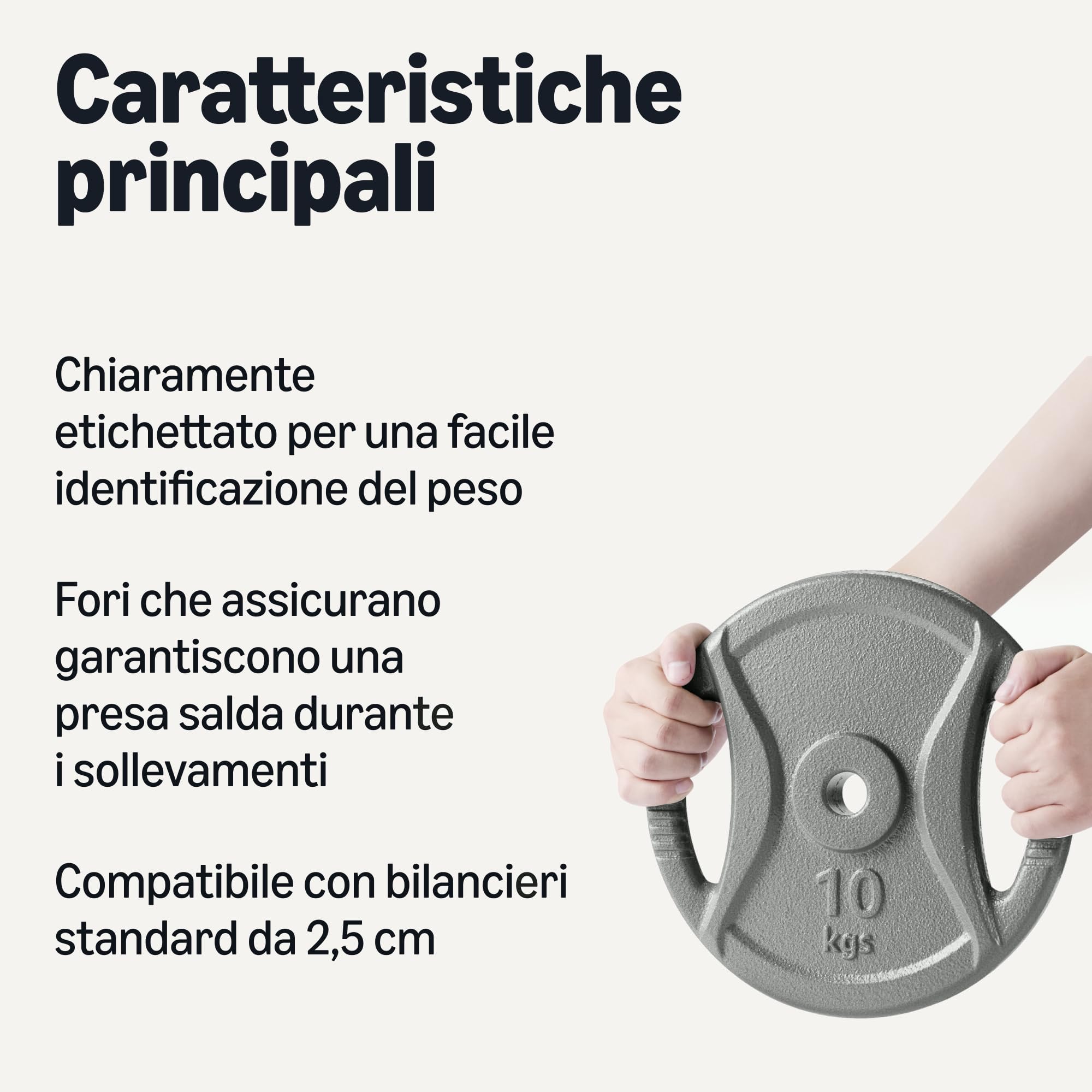 Amazon Basics 2.5cm Grip Ghisa Weight Plates