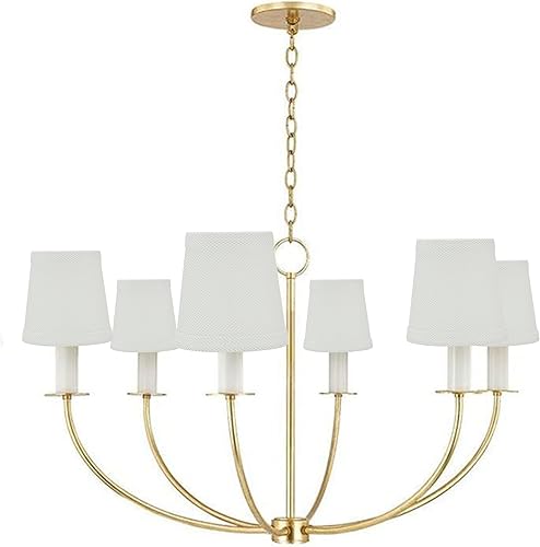 Miniatura 5 de Aspen Creative 32719-6A Empire - Lámpara de araña con clip, color blanco, 3 pulgadas superior x 4 pulgadas inferior x 4 pulgadas de altura