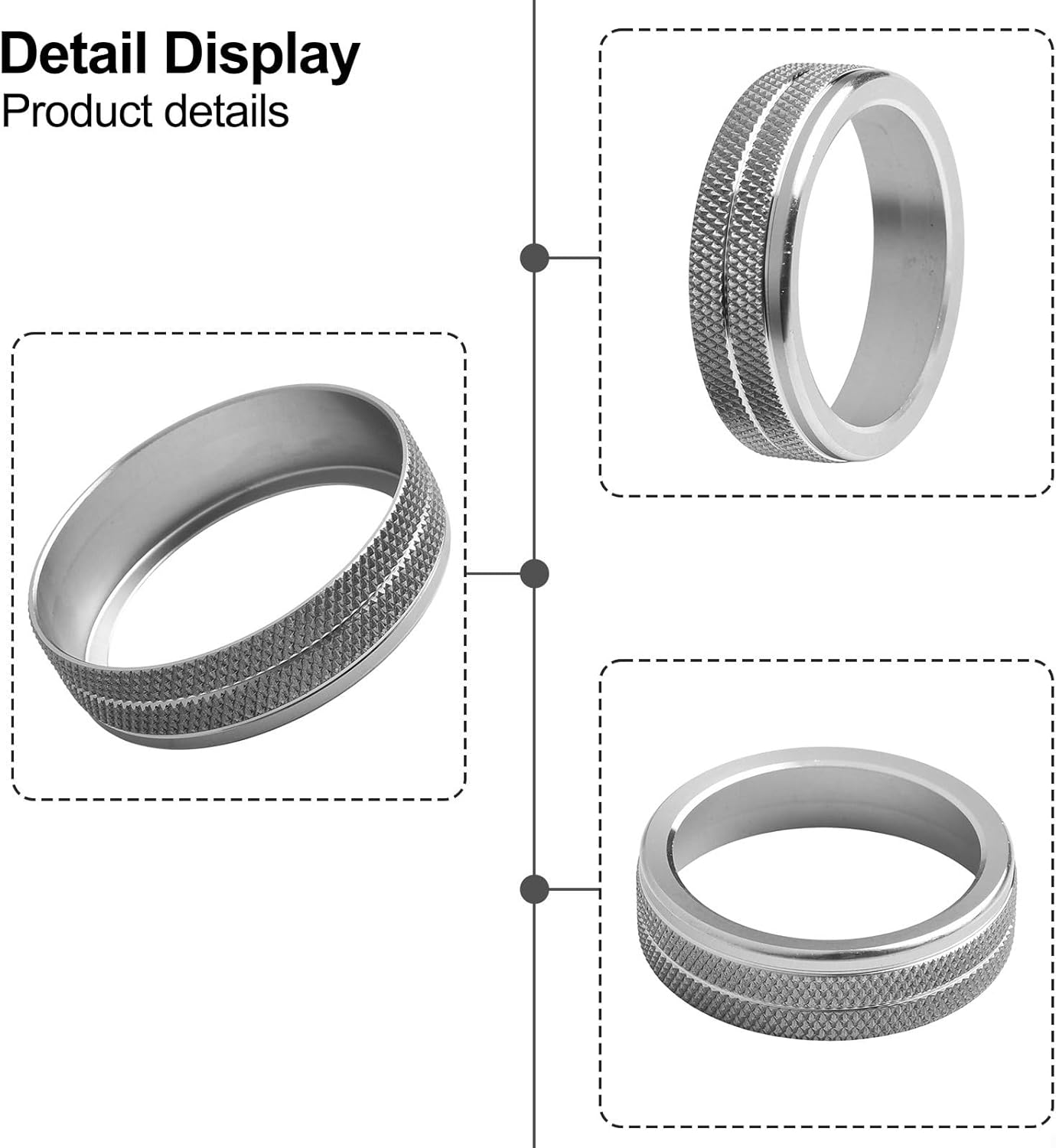 Aluminium Alloy AC Knob Ring XC60 (2011–2014), V40 (2013–2014) & S80 (2012–2014) – Sleek Silver Trim Replacement, Clip- Fit, Heat Control Enhancement