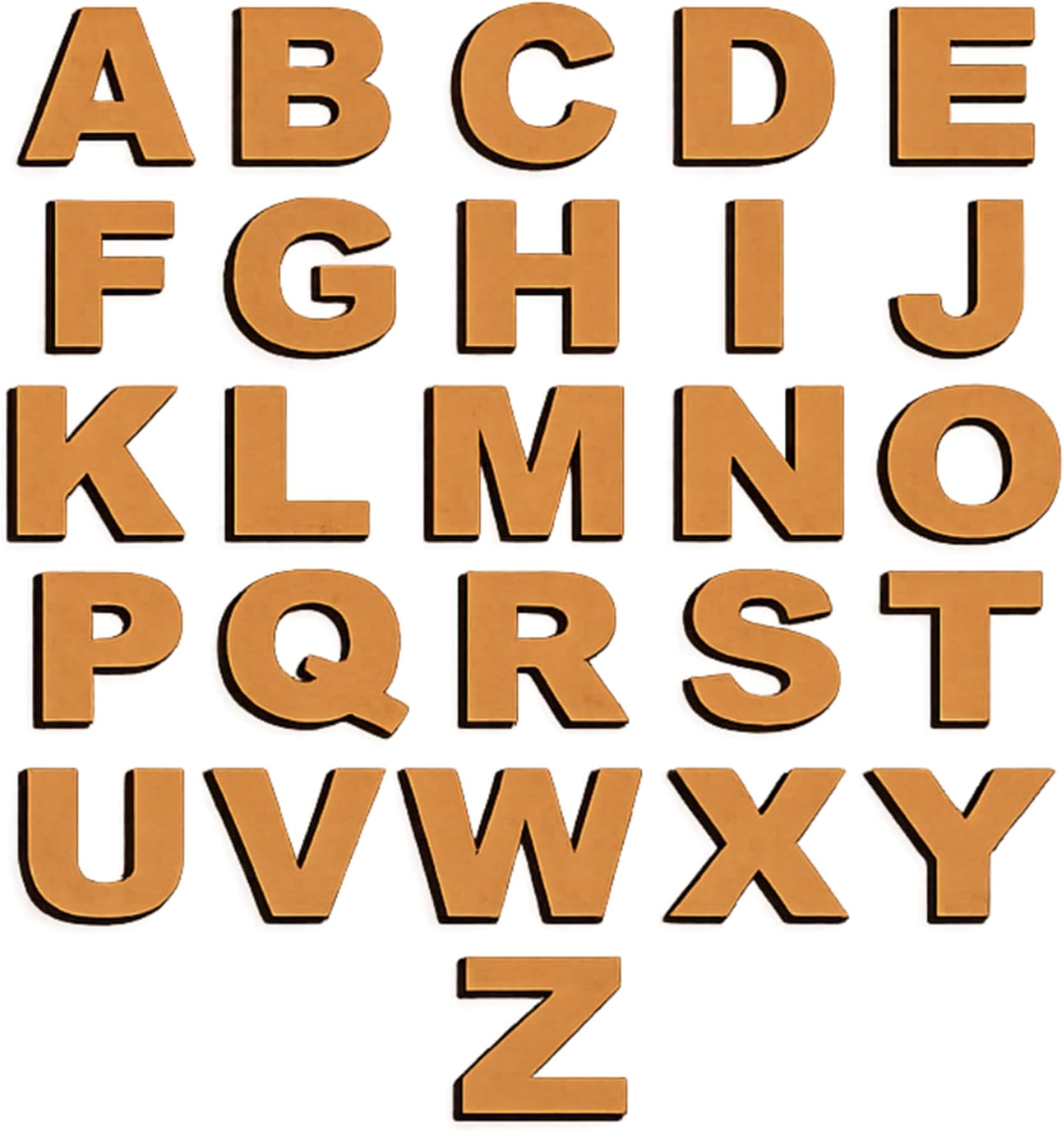 MDF Wooden Alphabet Letters A–Z (26 Pieces) | 2 Inch Wooden Letters for Wall Decoration, Name Board, DIY Craft & Nursery Décor | Laser Cut MDF Alphabets