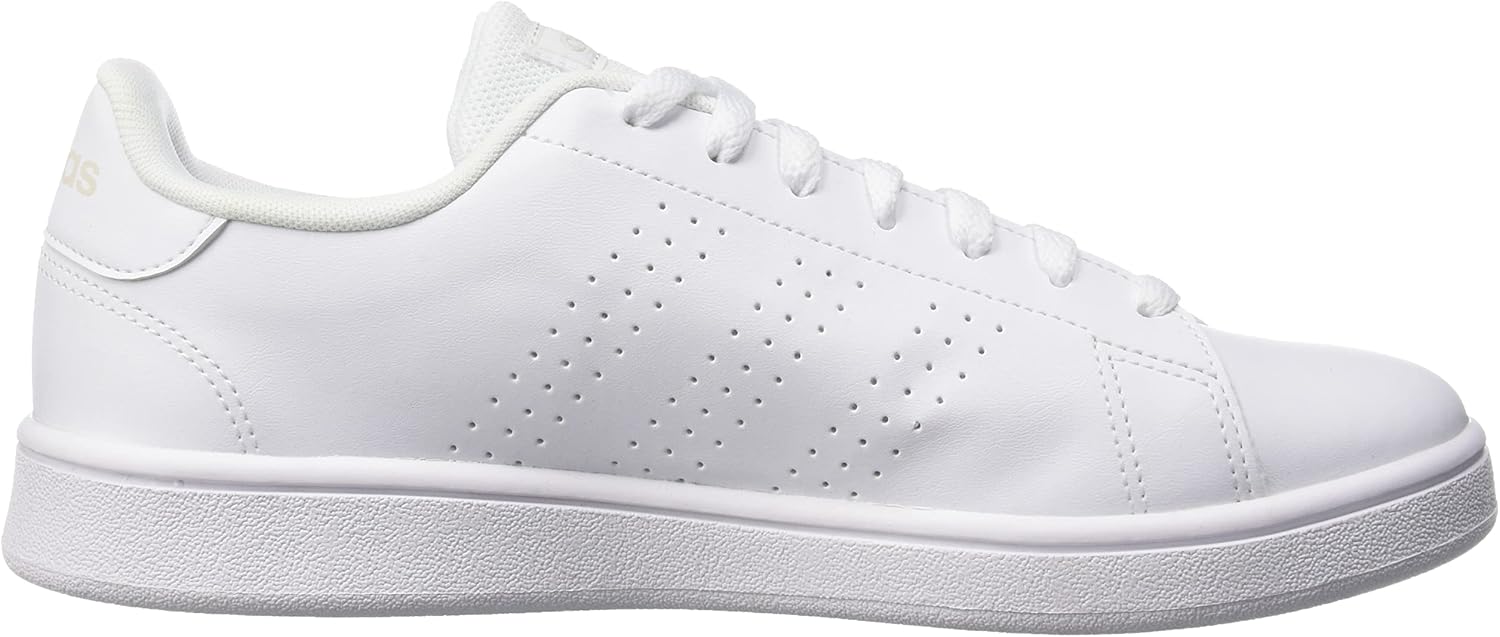 adidas Men's Advantage Base Tennis Shoe, White/White/Green, 9 M US