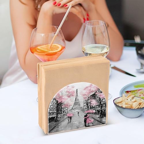 Miniatura 7 de YETTASBIN Servilletero de la torre Eiffel de París para mesa, acrílico vertical antideslizante, dispensador de papel de seda independiente para
