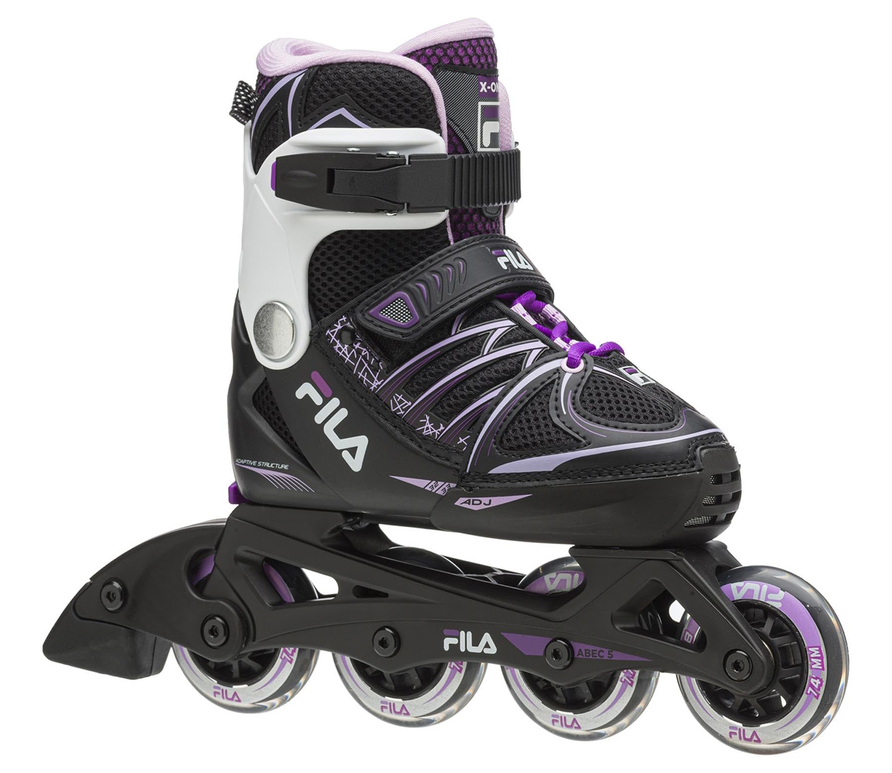 FILA Skates X-one Girl Inlineskates für Mädchen und Damen I in 4 Größen verstellbar I schwarz/pink/magenta