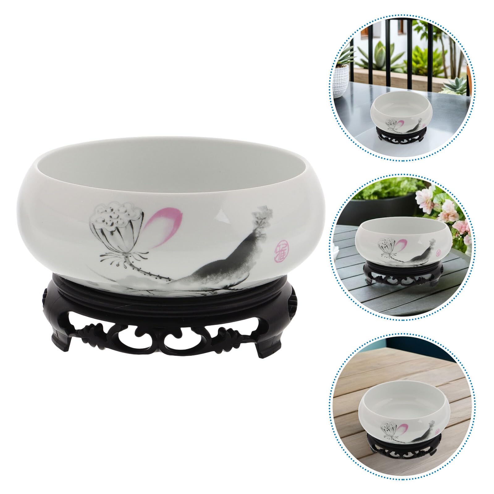 Ceramiczna Doniczka Hydroponiczna z Białej Porcelany z Kwiatem Lotosu bez Otworu z Plastikową Podstawą Stylowy Planter Do Wnętrz Idealna Narcyzy i Wodne