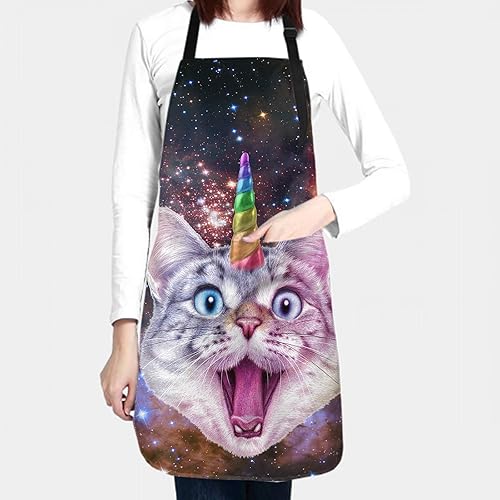 Miniatura 5 de Delantal divertido delantal de poliéster con bolsillo para cocinar cocina asado adultos