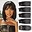 Selina Brazilian Virgin Hair 4 Bundles Human Hair 8 8 8 8 Inch With Lace Closure Human Hair 10 Inch Hair Extensions For Women Natural Black Color (8 8 8 8 with 10 Closure)