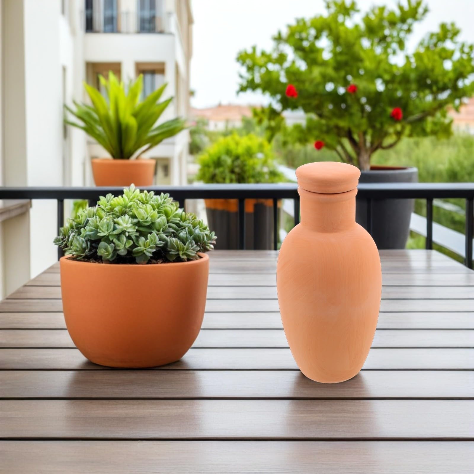 Generisch 4 Stück Terrakotta Bewässerungspfähle mit Automatischer Tropfbewässerung für Zimmer und Kübelpflanzen Vielseitig Einsetzbar Balkon und Fensterbank