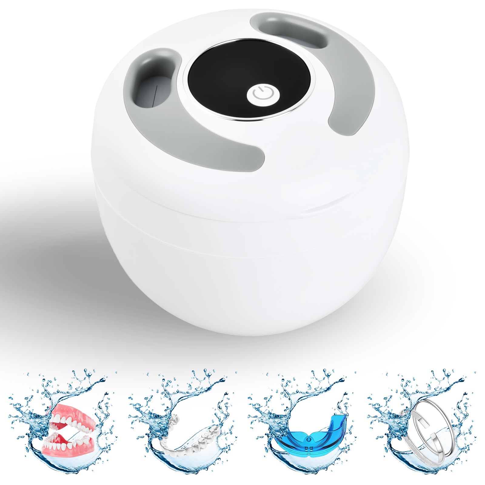 Nettoyeur Ultrasons 45kHz avec Lampe UV, Bac Ultrasonic Cleaner 200ml pour Prothèses Dentaires, Gouttière Dentaire, Aligneurs, Retainer, Bijoux