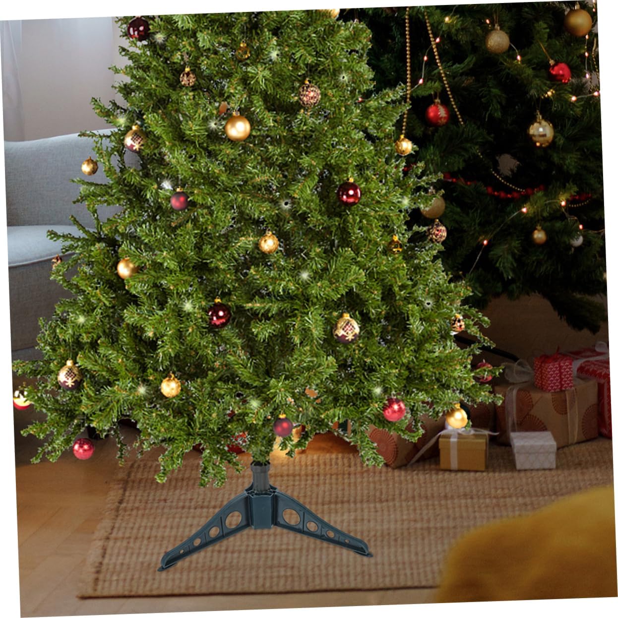 PRETYZOOM 4pcs Sturdy Christmas Tree Stand Bracket for Artificial Trees Easy Assembly Support Base for Holiday Decor Stable Xmas Holder Elegant Design