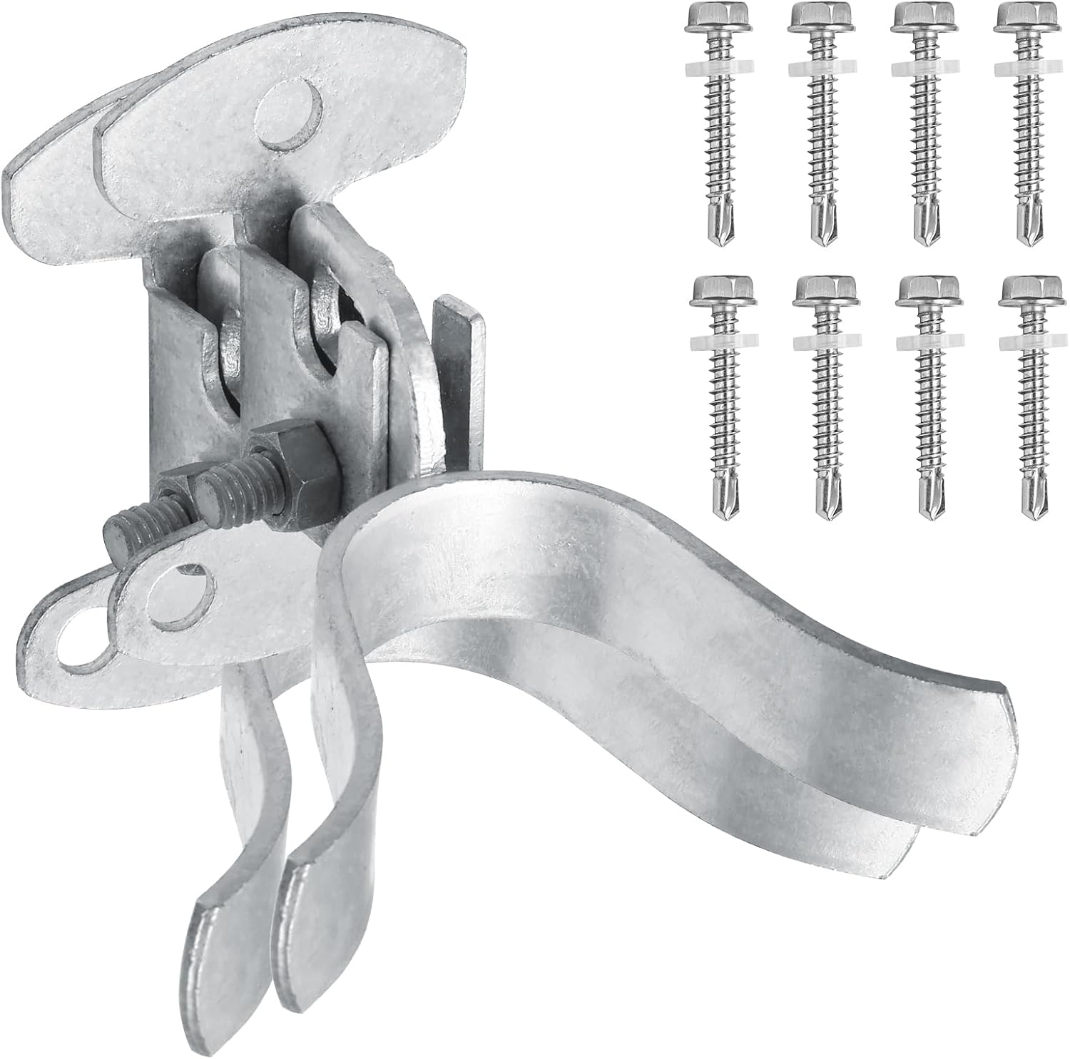 Litoexpe 2 Pcs 1-3/8 Inch Gate Latch with Screws, Wall Mount Chain Link Gate Fork Latch for Outdoor Wooden Gates DIY Enthusiasts
