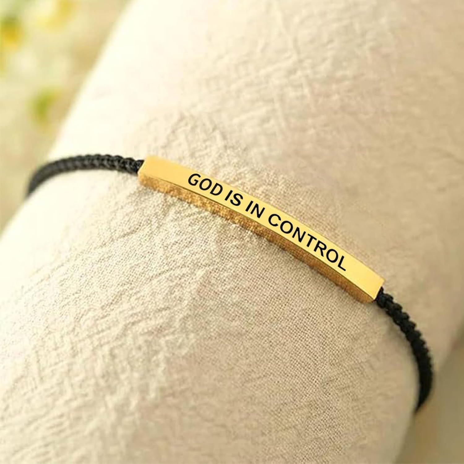 Roe Dolph God Is In Control Bracelet Inspirational Bracelets for Women Christian Faith Bracelets Adjustable Braided Tube Motivational Birthday Jewelry Inspirational Gifts for Women Trendy 2026 - Image 8