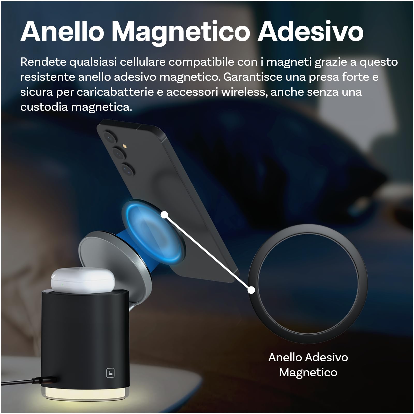 Caricatore Wireless Stazione per Samsung di MMOBIEL – 4 in 1 Supporto Magnetico di Ricarica Rapido Certificato Qi2 per Samsung Galaxy S25/S24/S23/S22, Watch 7/6/5, Buds – Incl. 25W Adattatore - Nero