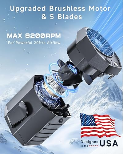 Miniatura 2 de Ventilador recargable portátil inteligente 2025 con luz LED y tiempo de funcionamiento de 25 horas, ventilador de cintura personal de enfriamiento