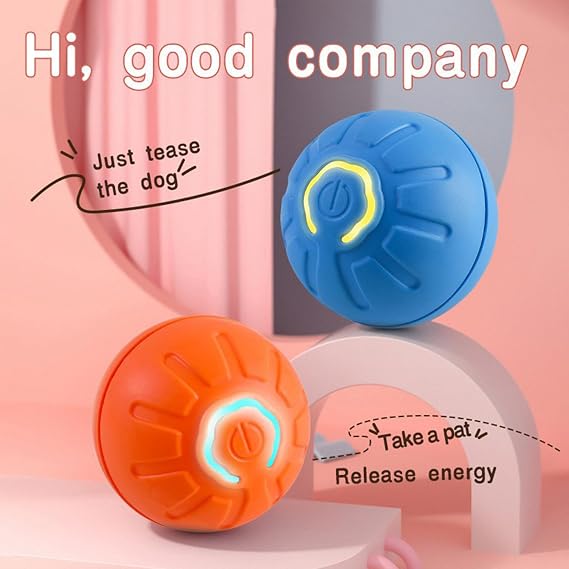Interactive Dog Toy Ball, Interactive Toy Ball for Dogs, Interactive Dog Toy Ball for Large Dogs, Automatic Smart Teaching Dog Ball, Automatic Rolling Ball for Dogs, Pet Cat Dog Toy Ball-Blue