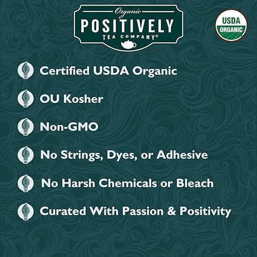 Miniatura 3 de Organic Positively Tea Company, Bolsas de té de hierbas con hojas de hierbabuena, 100 unidades, bolsas de té ecológicas, sin OMG