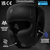 Vista 3 de RDX Casco de boxeo, entrenamiento de MMA, Kara acolchado ajustable, casco de Muay Thai, Kickboxing, Sparring, Artes Marciales, Karate, casco