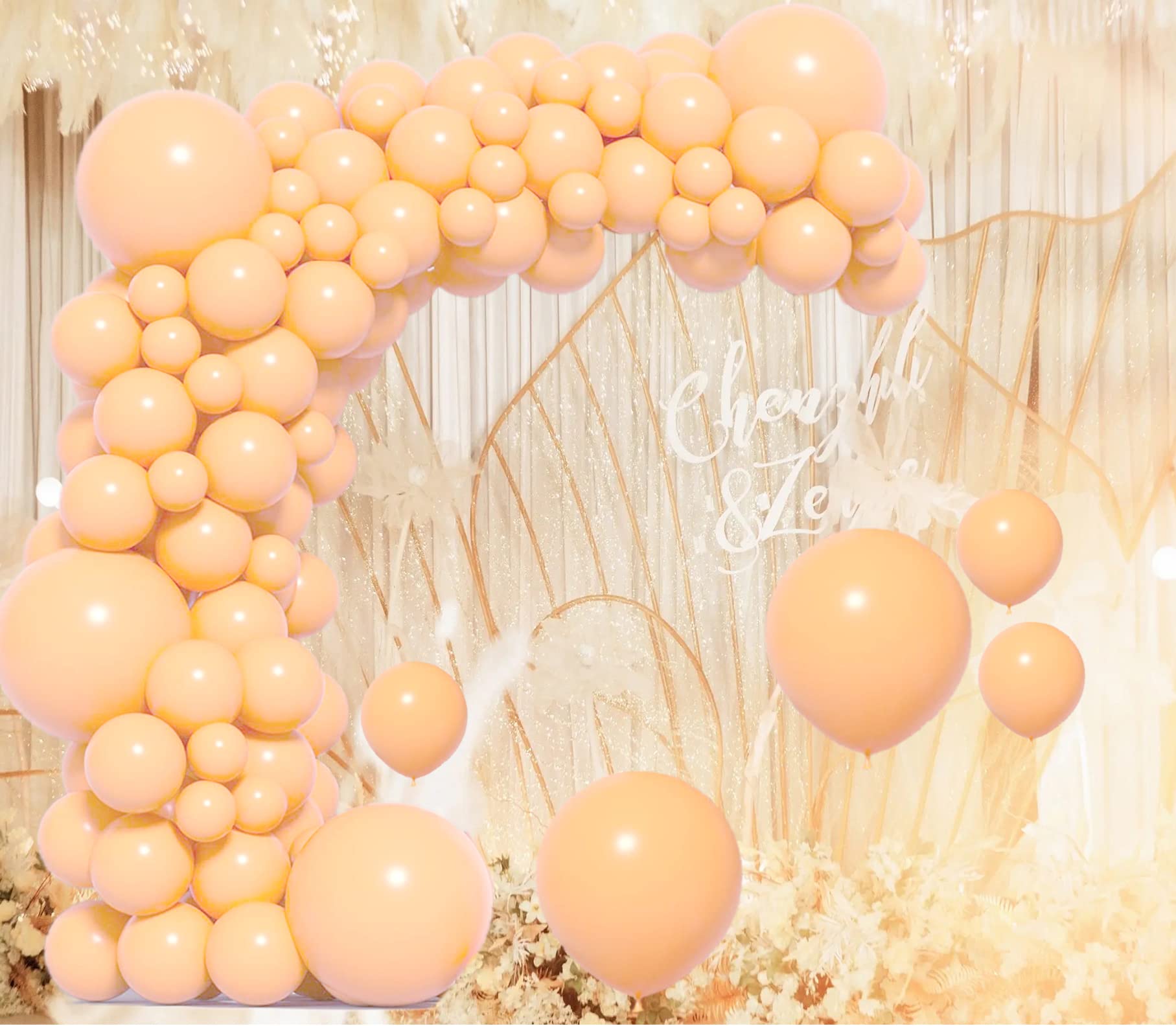 Pastel Balloons Balloon Arch Kit Different Sizes 18 12 5 Inch for Happy Birthday Wedding Baby Bridal Shower Party Garland Arch Party Decoration (Orange, 5/12/18 inch (102count))