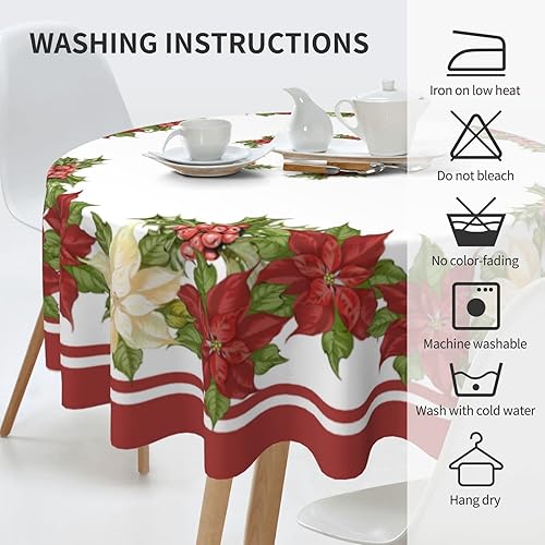 Miniatura 4 de Mantel redondo de otoño de 60 pulgadas, color naranja quemado, mantel de poliéster resistente a las manchas, mantel de cosecha para el día de Acción