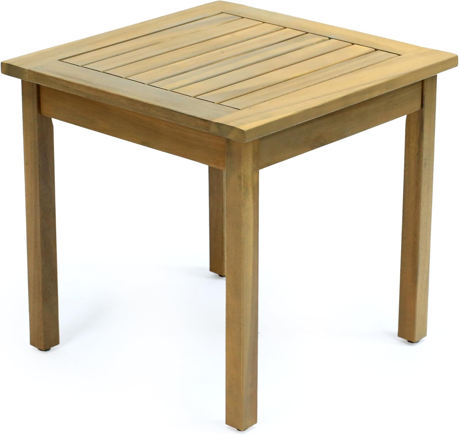 JONATHAN Y END6000T Archer 18.9" Modern Classic Square Slatted Solid Acacia Wood Indoor/Outdoor Adirondack Side Table for Patio, Garden, Bathroom, Living Room, Light Teak