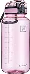 Fanhaw 32 Bouteille d'eau Tritan claire Oz avec limace, sans BPA, large bouche, preuve de fuite - pour le gymnastique, les voyages, la maison, l'école, le bureau (Clear&White)