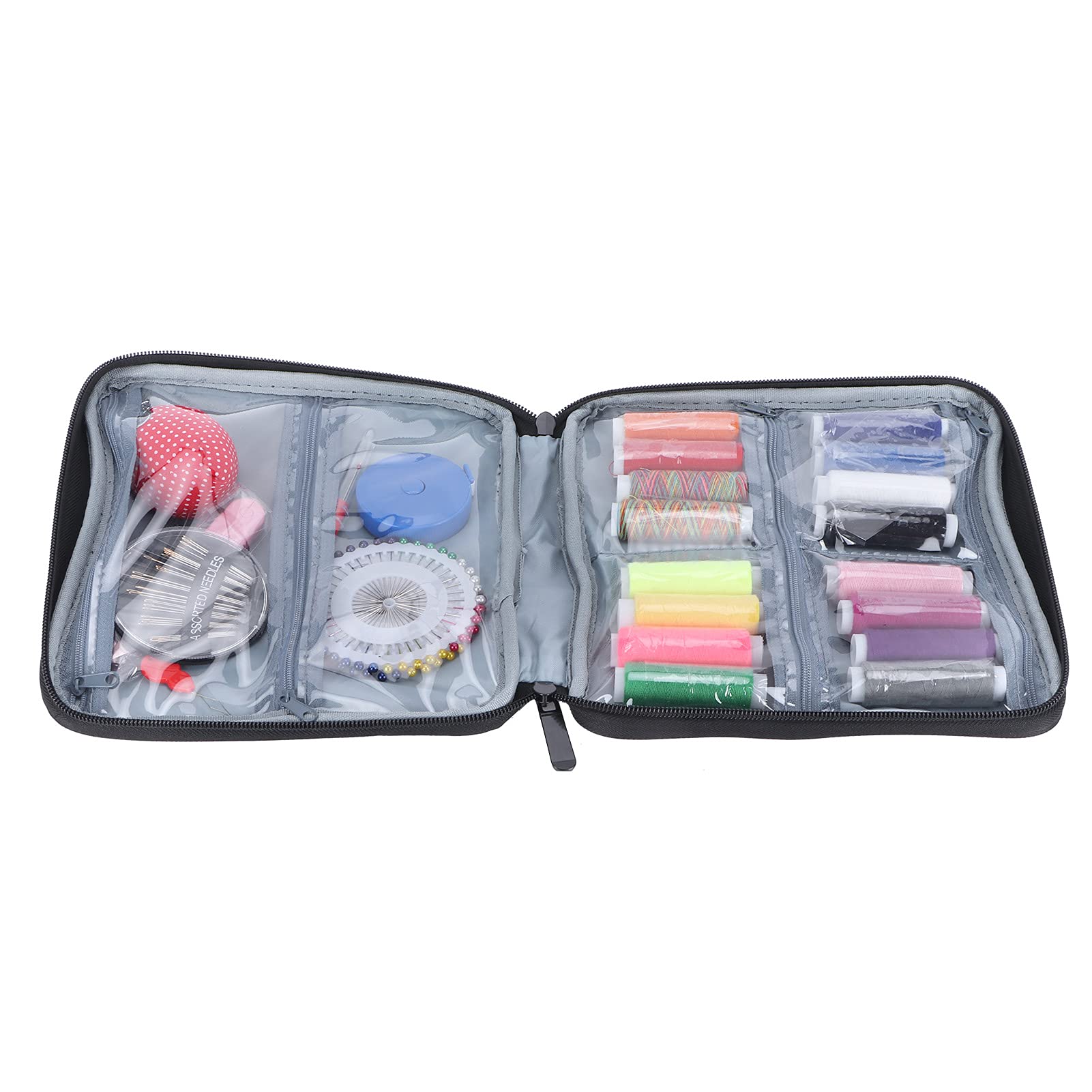 Mini kit de costura portátil, juego de arreglos de ropa de emergencia, suministros de costura DIY con tijeras, agujas de hilo, accesorios de costura completos para viajes, hogar,