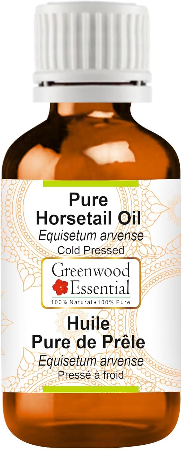 Greenwood Essential Horsetail Oil (Equisetum arvense) | Cold Pressed | Natural | Undiluted | for Diluting Essential Oils | for Hair, Skin & Massage | Men & Women | 100ml (3.38 oz)