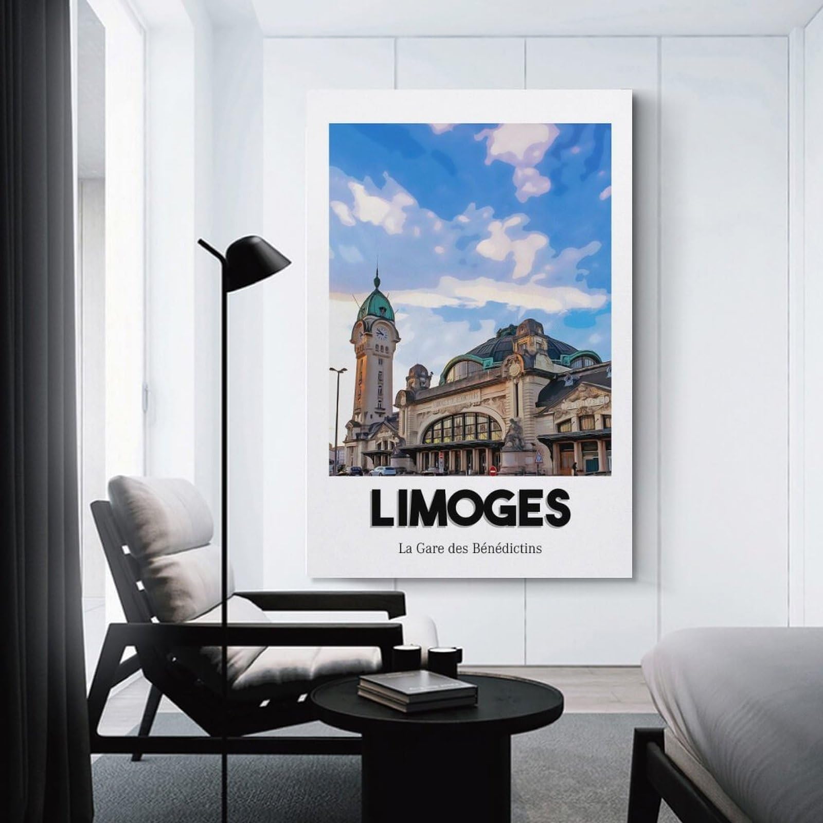 Junmoney Canvas Wall Decor Gare De Limoges, 24x36inch(60x90cm), for Gallery Wall Layouts in Home Or Office, Home Wall Art for Statement Displays