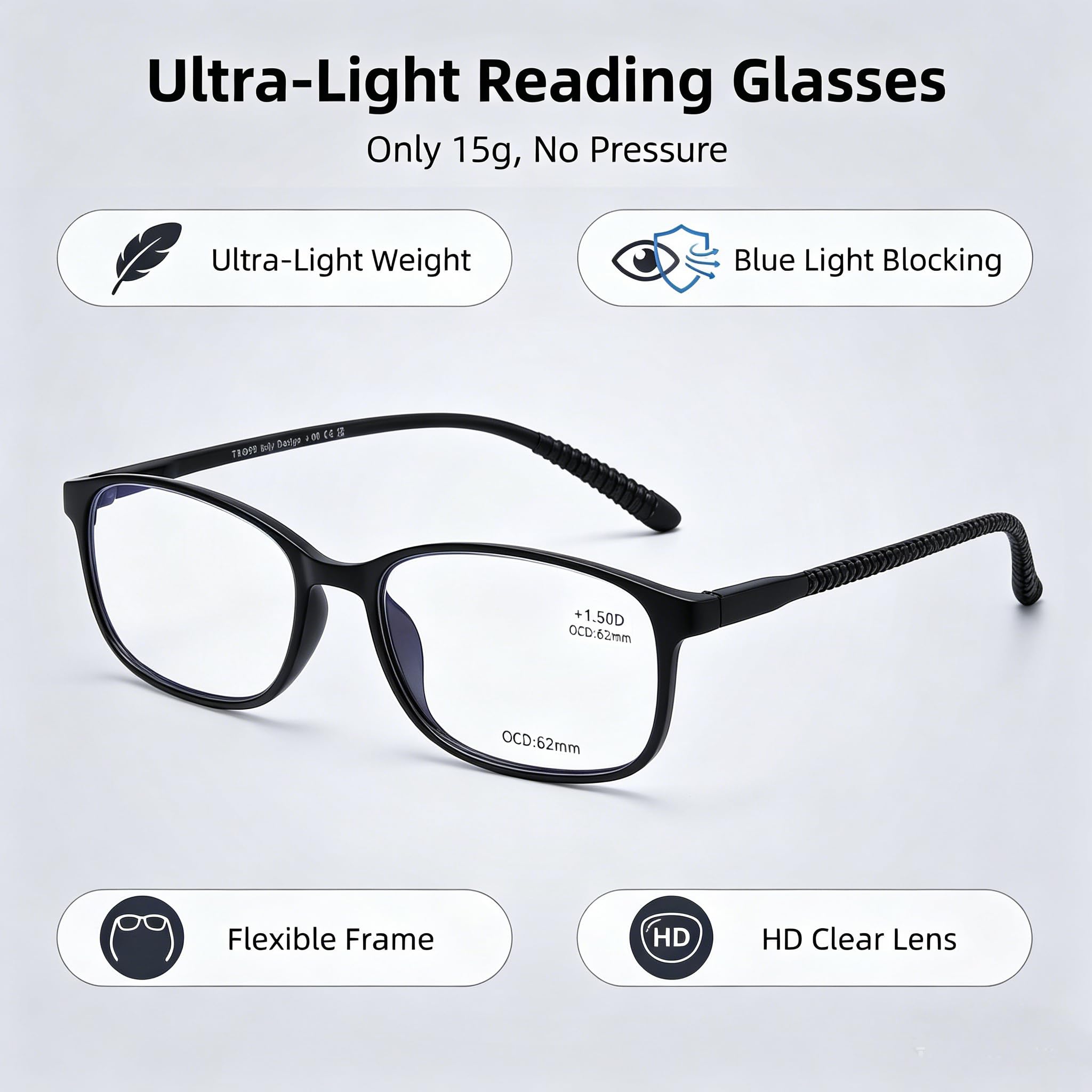 AQWANO 4 Paar Computer-Lesebrille, Blaulichtblockierung, leicht, flexibel, TR90, unzerbrechlich, Leser für Damen und Herren