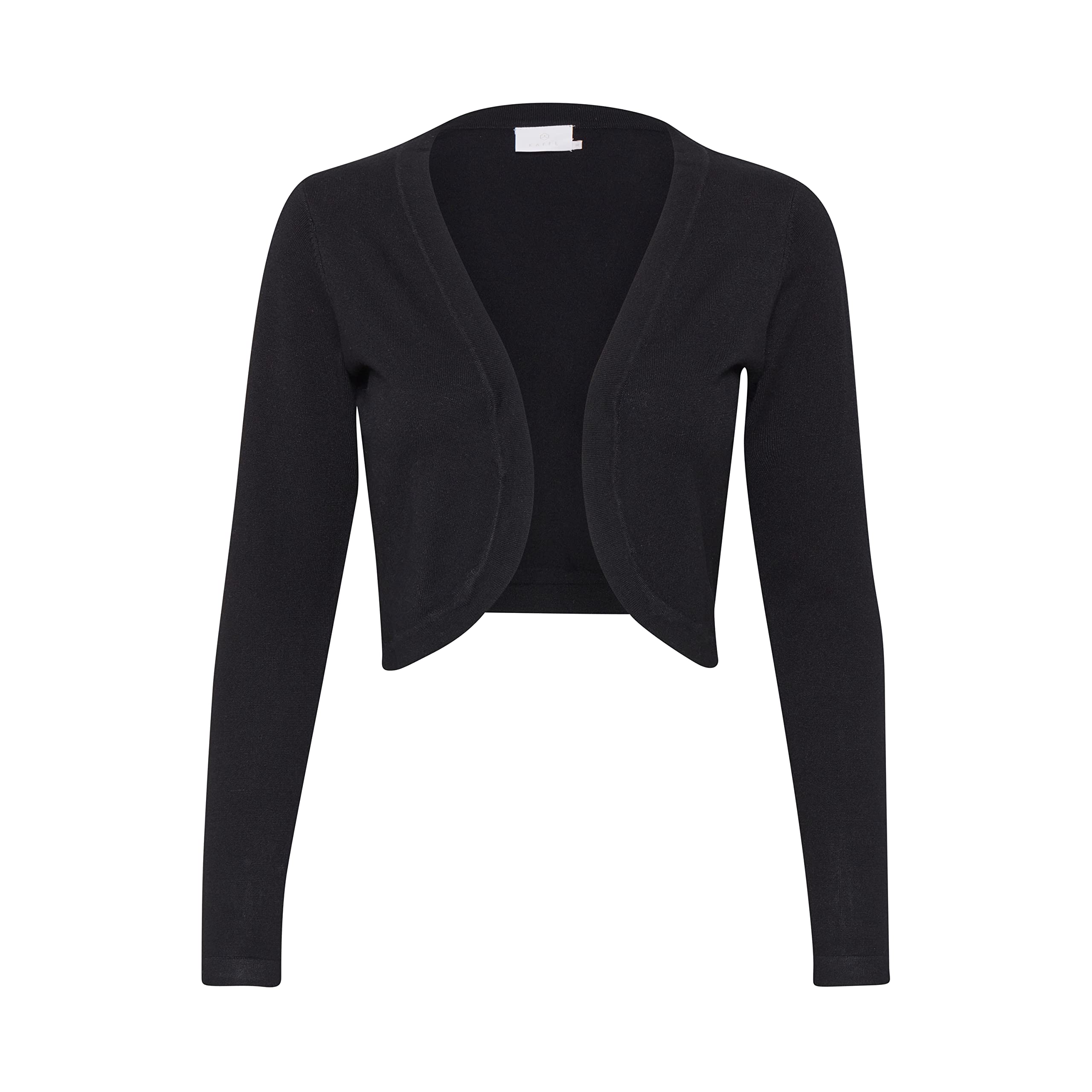 KAFFE Bolero Astrid Women's Elegant Long-Sleeved Cardigan Bolero Jacket, Black Deep, XL