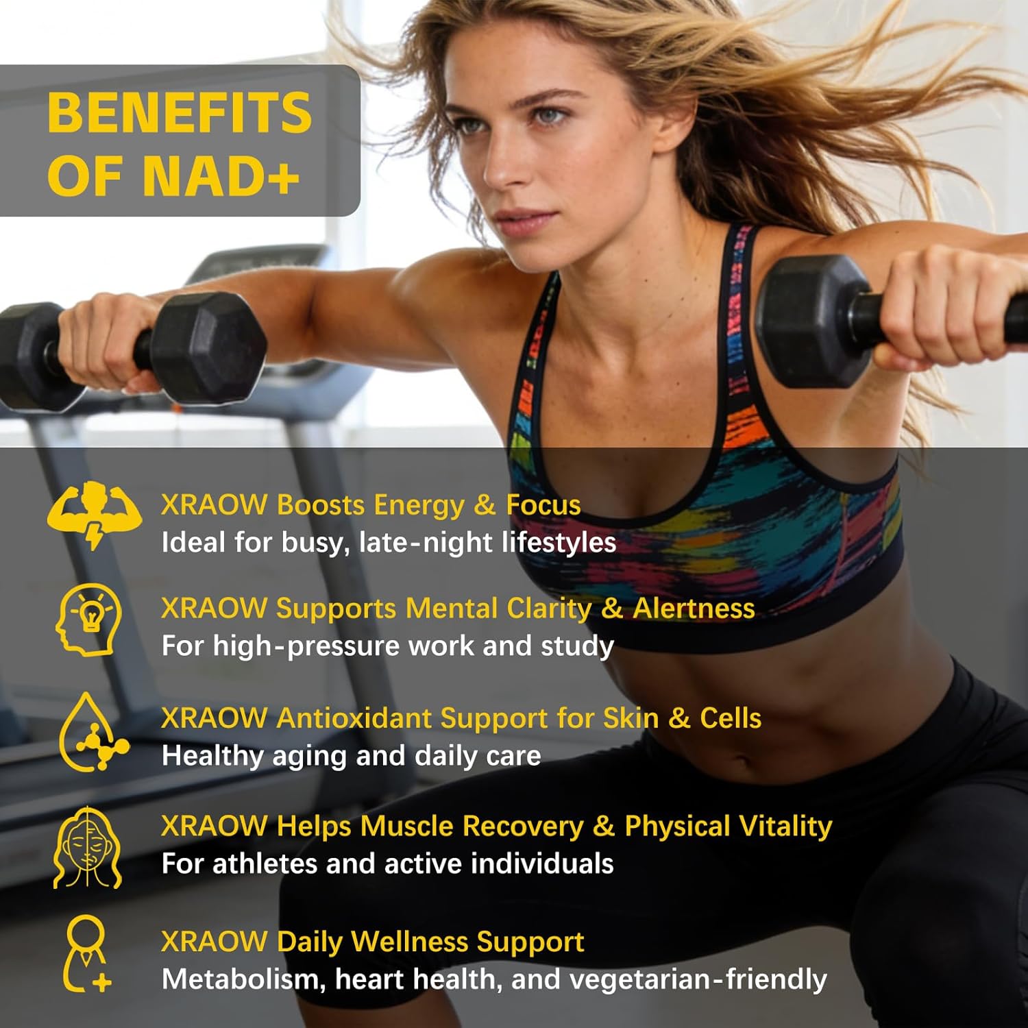 NAD+ Supplement 1090mg with Resveratrol - Liposomal NAD+ 500mg Per Serving - Cellular Energy Support - 60 Capsules for Men & Women