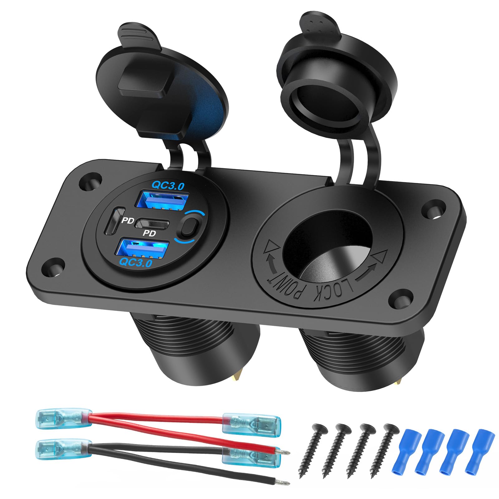 Presa USB 12V Accessori Per Camper Pannello Interruttore Marino Plug