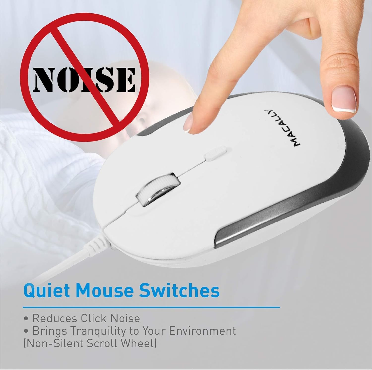 Macally Ultra Slim Wired Computer Keyboard, Silent Wired Mouse, and an Ergonomic Laptop Stand, Work from Home Efficiently