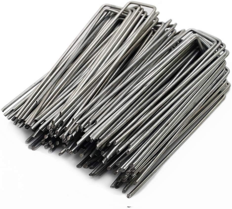 100 Pack 6" 11# Heavy Duty U-Shaped Garden Fixing Stakes/Nails/Nails/Nails/Nails - Stakes for Weed Barrier Fabric, Floor Coverage and Landscape…