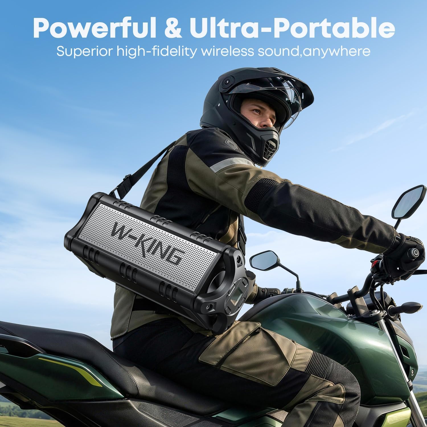 W-KING 90W Max Bluetooth Speaker, IPX6 Waterproof Portable Speakers Wireless Bluetooth, 50W Deep Bass Loud Outdoor Speaker with 40H Playtime/Stereo Pairing/TF Card/AUX/NFC for Home Party,Camping,Beach