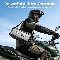 Vista 6 de W-KING Altavoz Bluetooth de 90 W máx., altavoces inalámbricos portátiles IPX6 impermeables, altavoz Bluetooth para exteriores de 50 W con graves