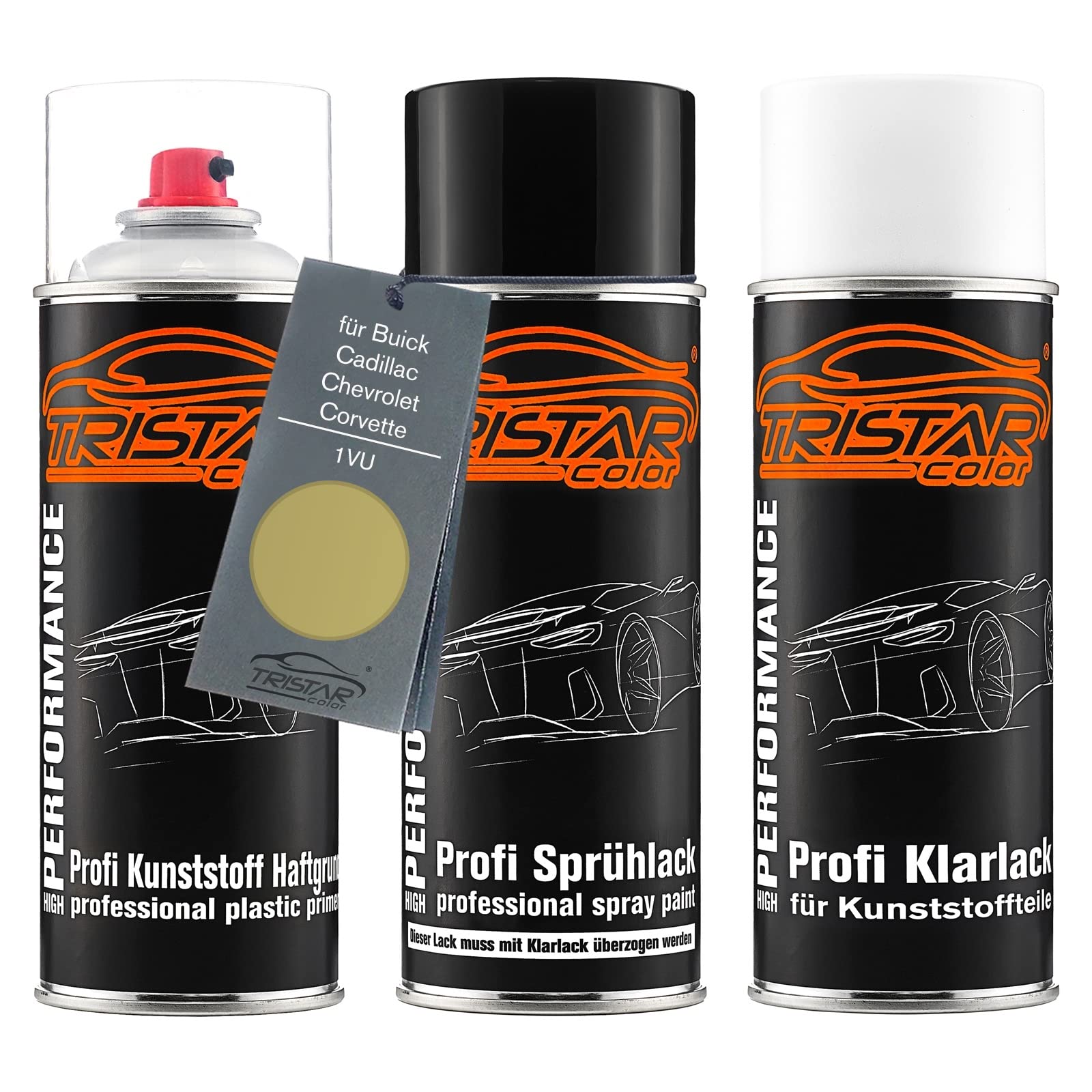 TRISTARcolor Zestaw w sprayu do plastiku do Buick 1VU Lime Yellow Metallic