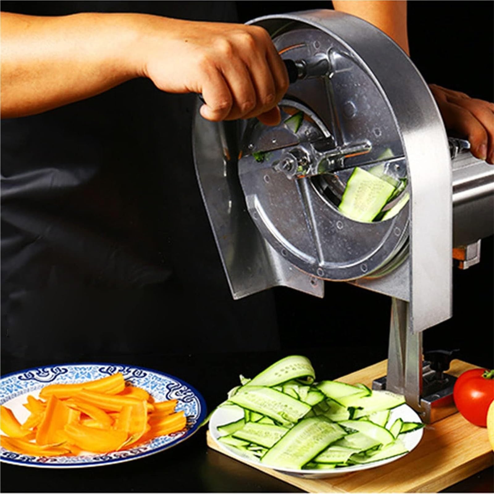Cortador de verduras manual comercial, acero inoxidable, con asa, ideal para frutas, verduras y más