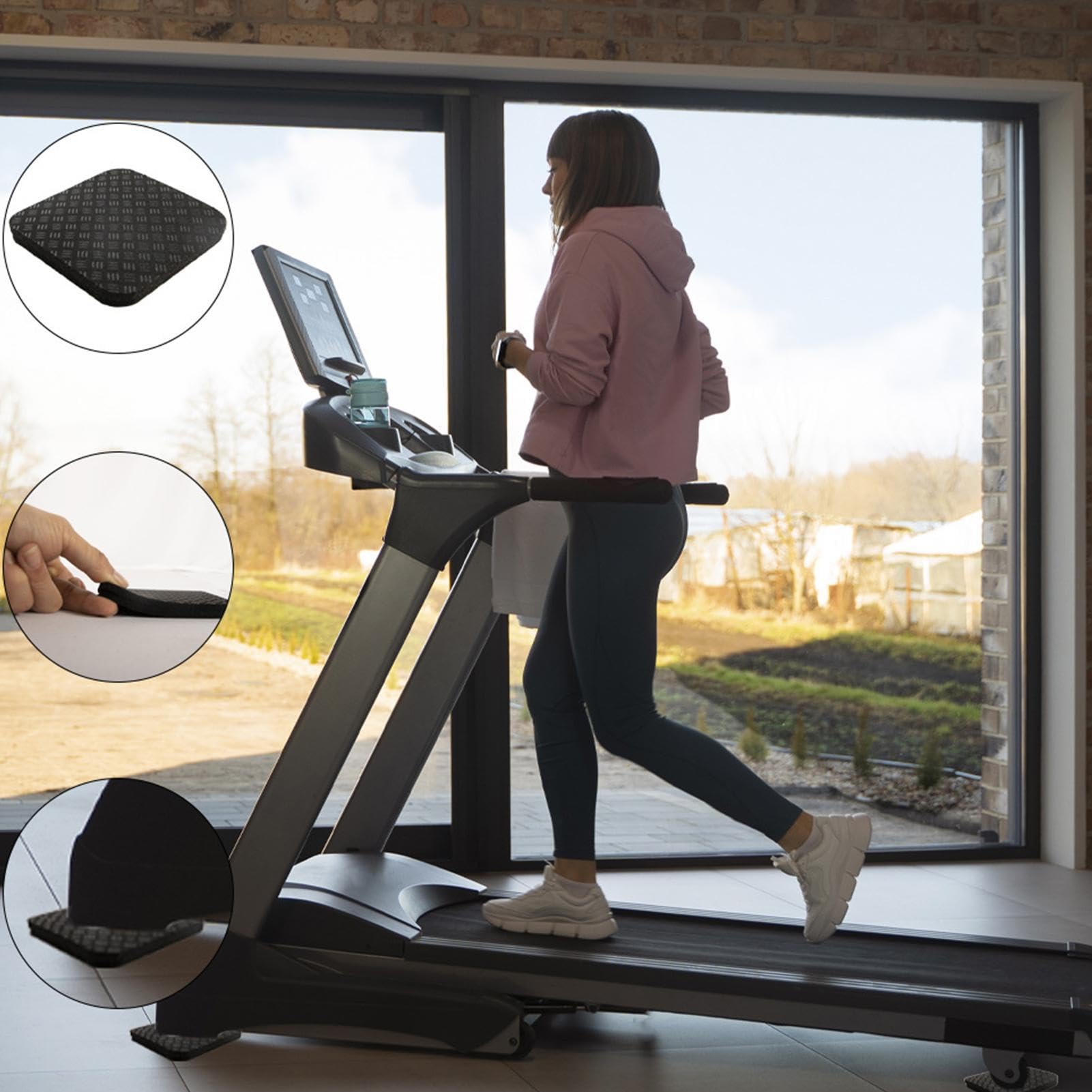 Almohadilla de Choque para Cinta de Correr - Alfombrilla Antideslizante de Silicona | Protector de Piso para máquina de Remo, Amortiguador de Vibraciones para Equipos para Superficies de baldosas, g
