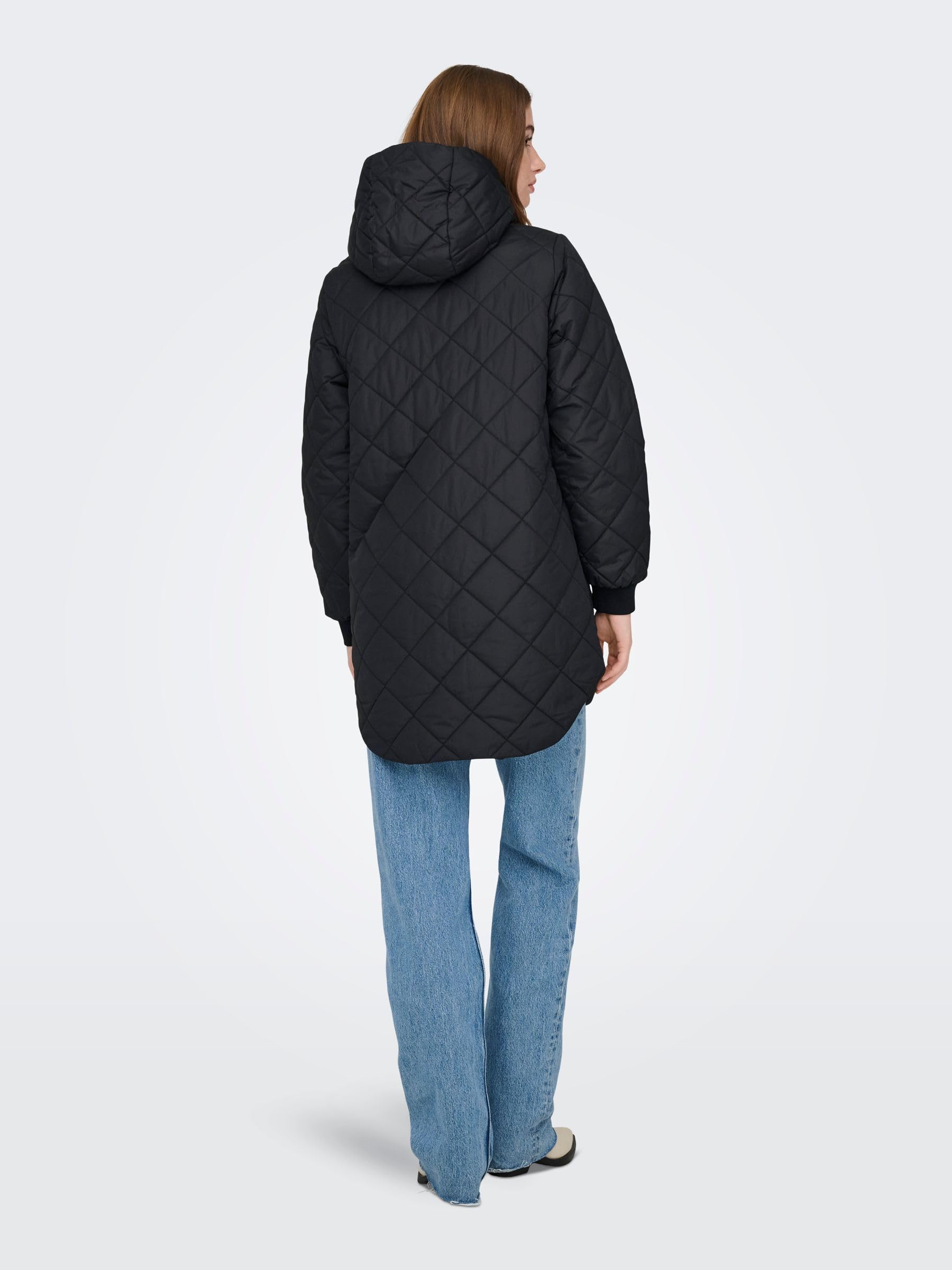 ONLY Quilted Hood Zip Coat Onljuliet Otw Noos-Cappotto Trapuntato con Cappuccio e Cerniera Donna