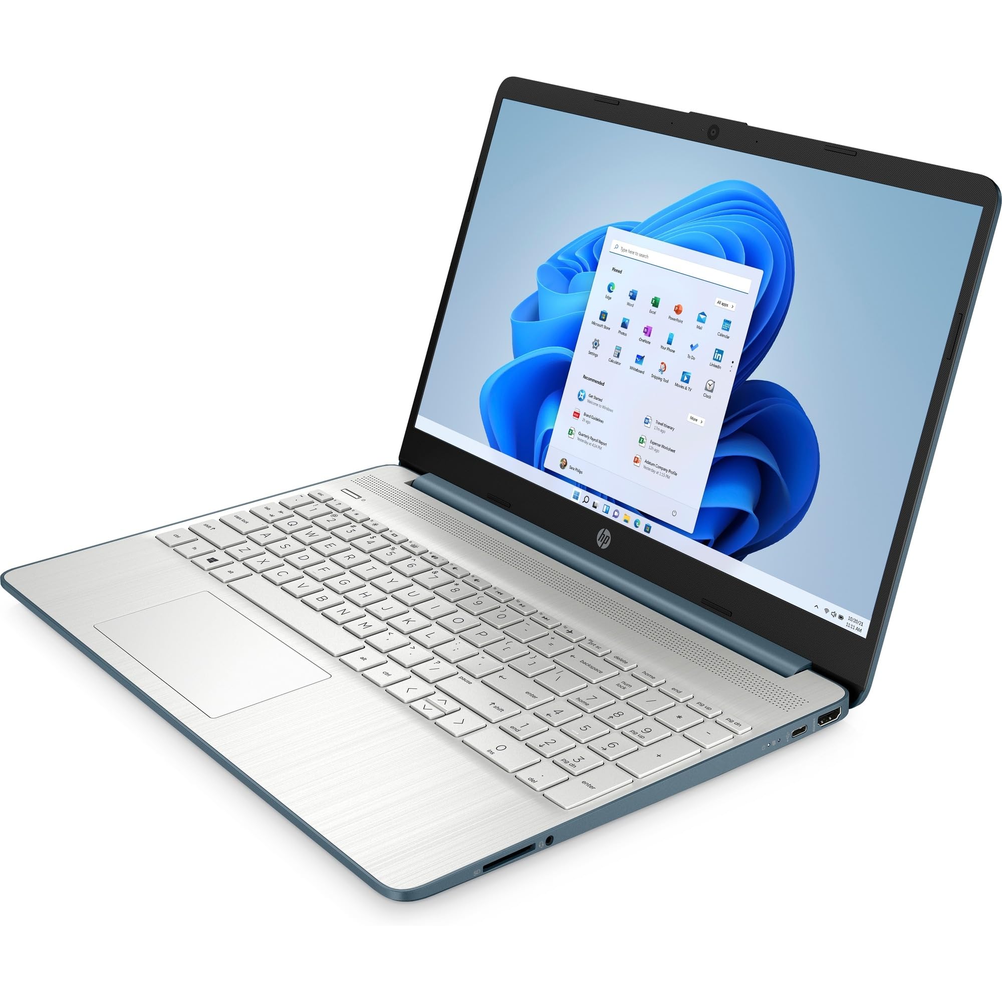 HP Laptop 15s-eq2021sl, AMD Ryzen 5-5500U, RAM 8GB DDR4, SSD PCle 512GB, AMD Radeon Integrated, Display 15,6" FHD, Antiriflesso, Slim, Wi-Fi, SVA, Webcam HD, Lettore di Schede, Windows 11, Spruce Blue