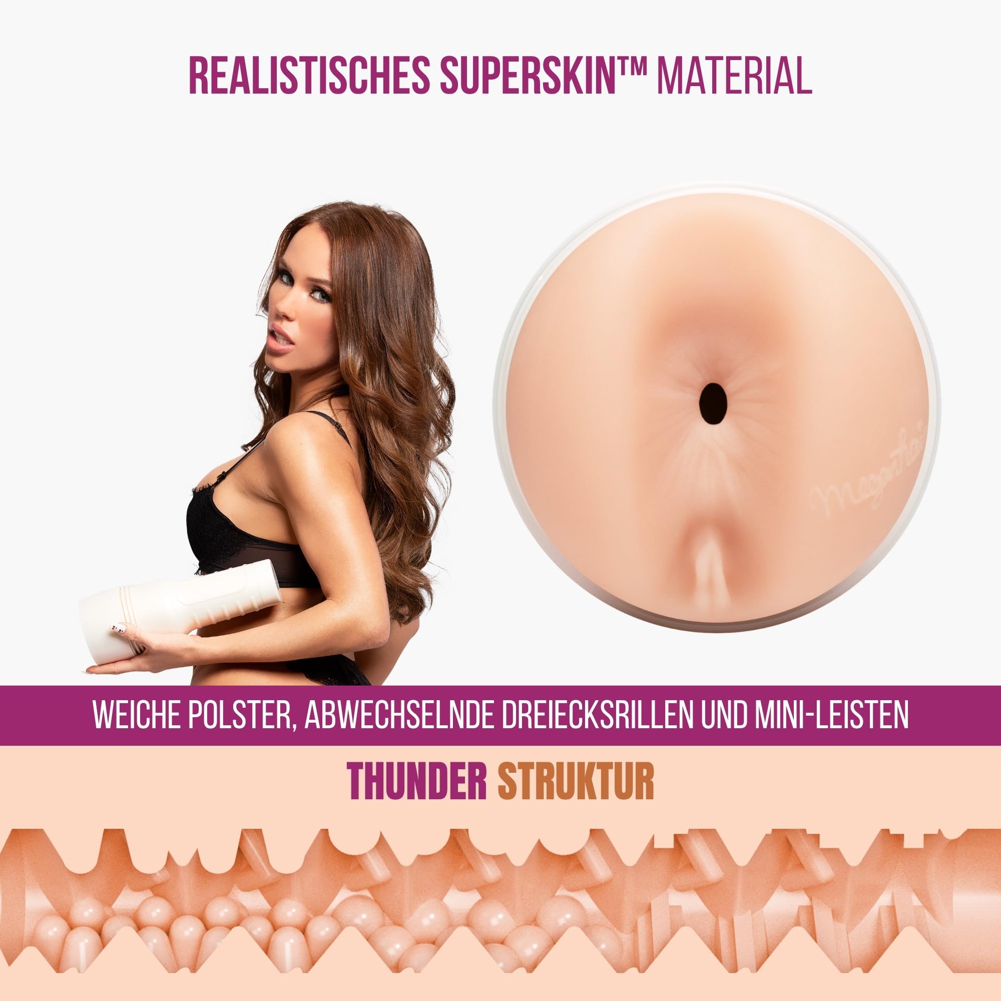 Fleshlight Megan Rain Thunder (Butt) - SuperSkin Masturbator, Sex-Spielzeug extrem realistisch