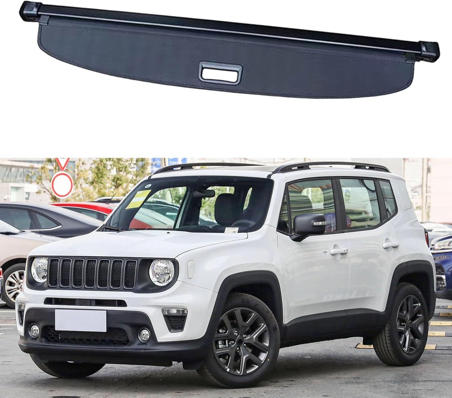 Copertura per Bagagliaio Retrattile per Jeep Renegade 2015-2023, Posteriore Tronco Privacy Cappelliera Cargo Coperture Bagagliaio
