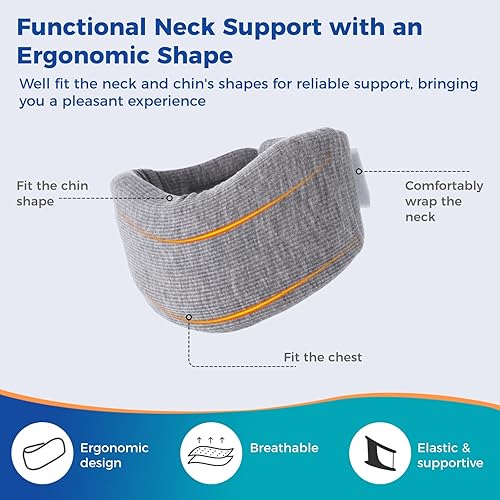 Miniatura 3 de Hybodies Soporte para el cuello, paquete de 2 collares cervicales universales, suave y ajustable, para dormir, alivia el dolor y la presión de la