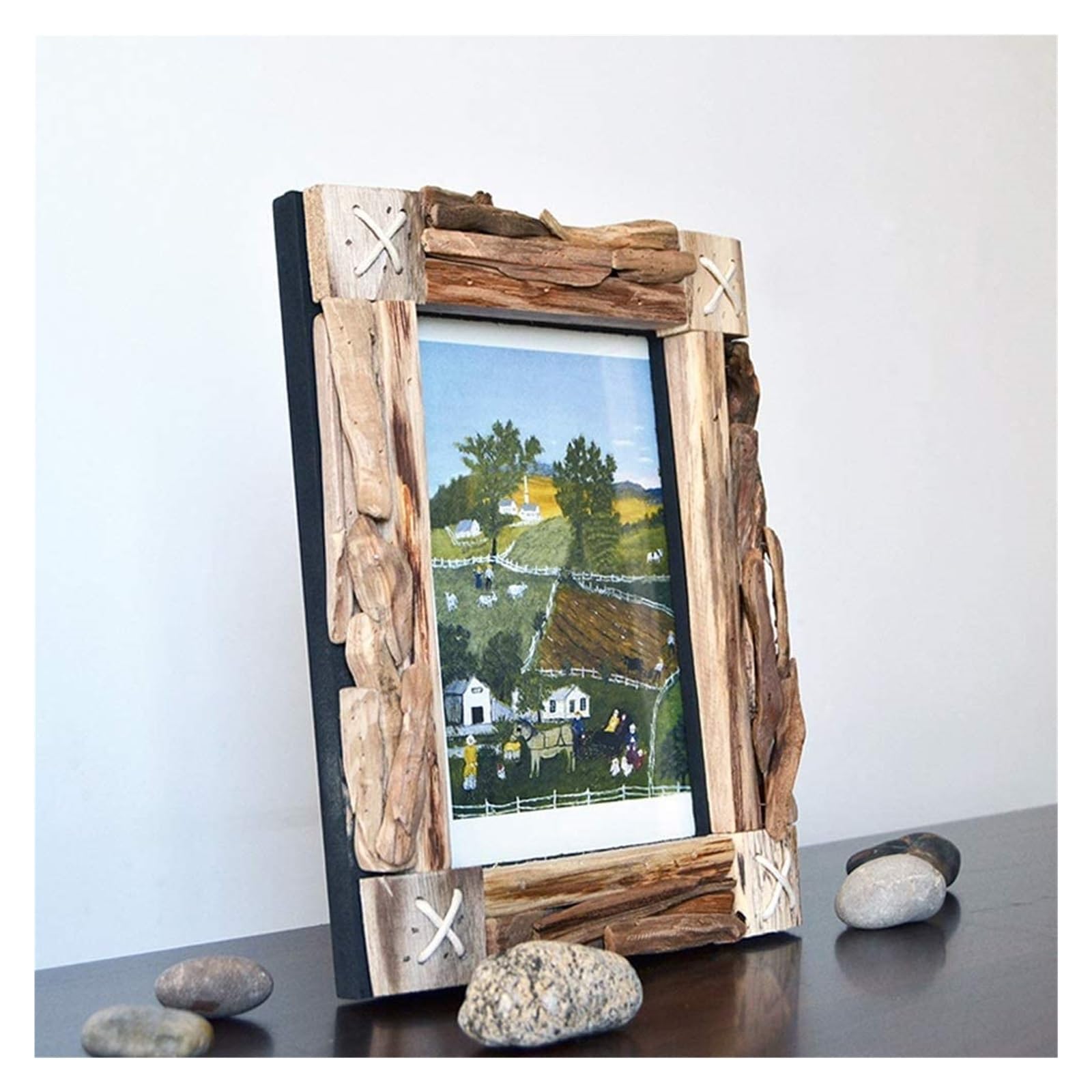 Amazon.co.jp: 写真立て 5 × 7 インチのフォトフレーム手作り木製額縁