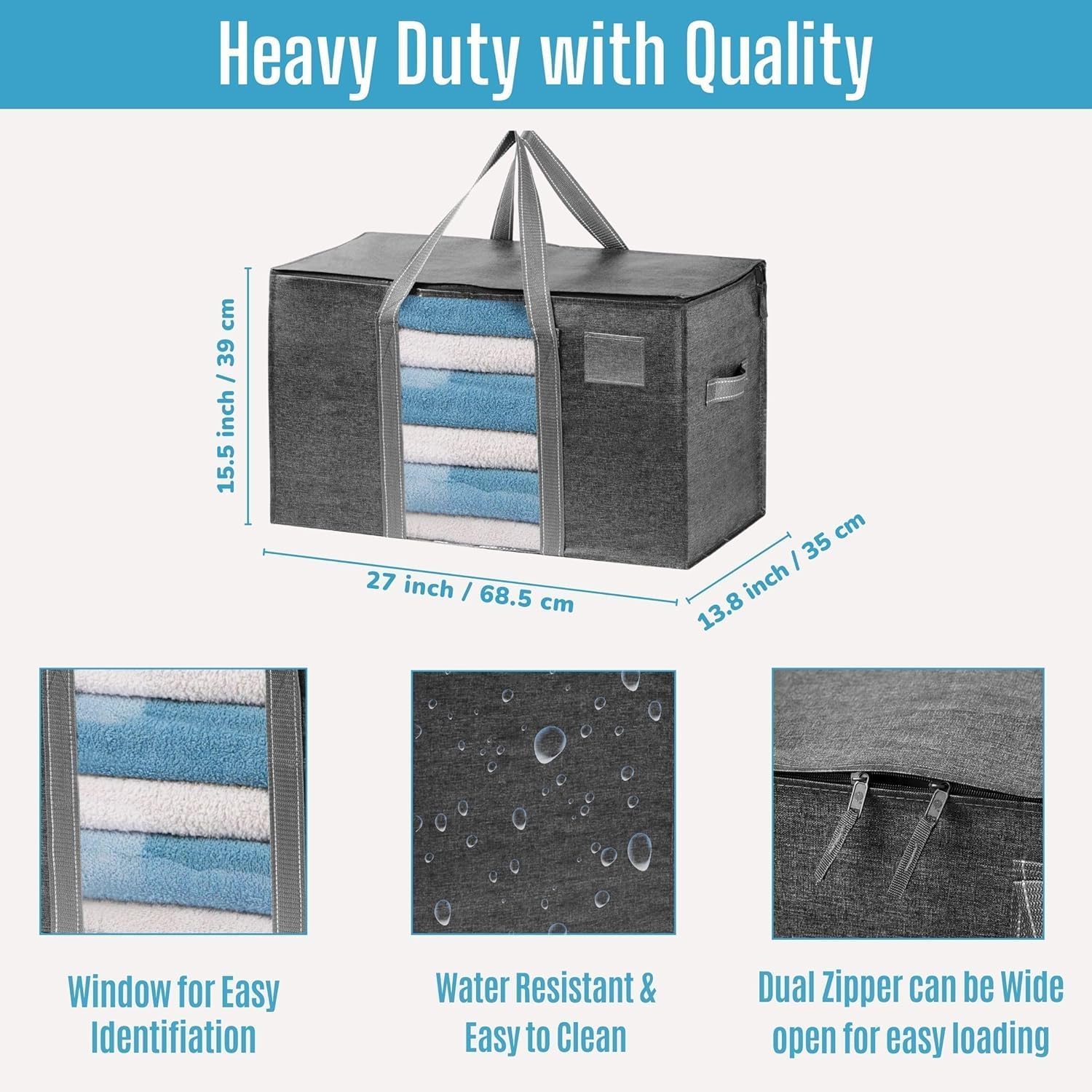 VENO 6 Pack Heavy-Duty Moving Storage Bags (4 w/Wrap Around Handles + 2 Window Storage Bags)