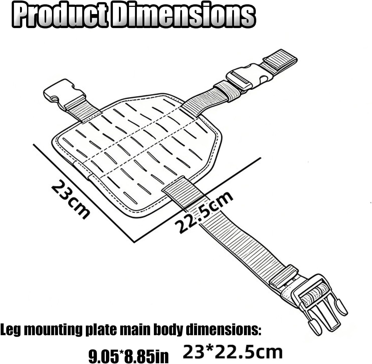 Tactical Laser Cut MOLLE Drop Leg Platform Panel, Platform Thigh Protector, with Hook-and-Loop Belt Buckled Thigh Straps