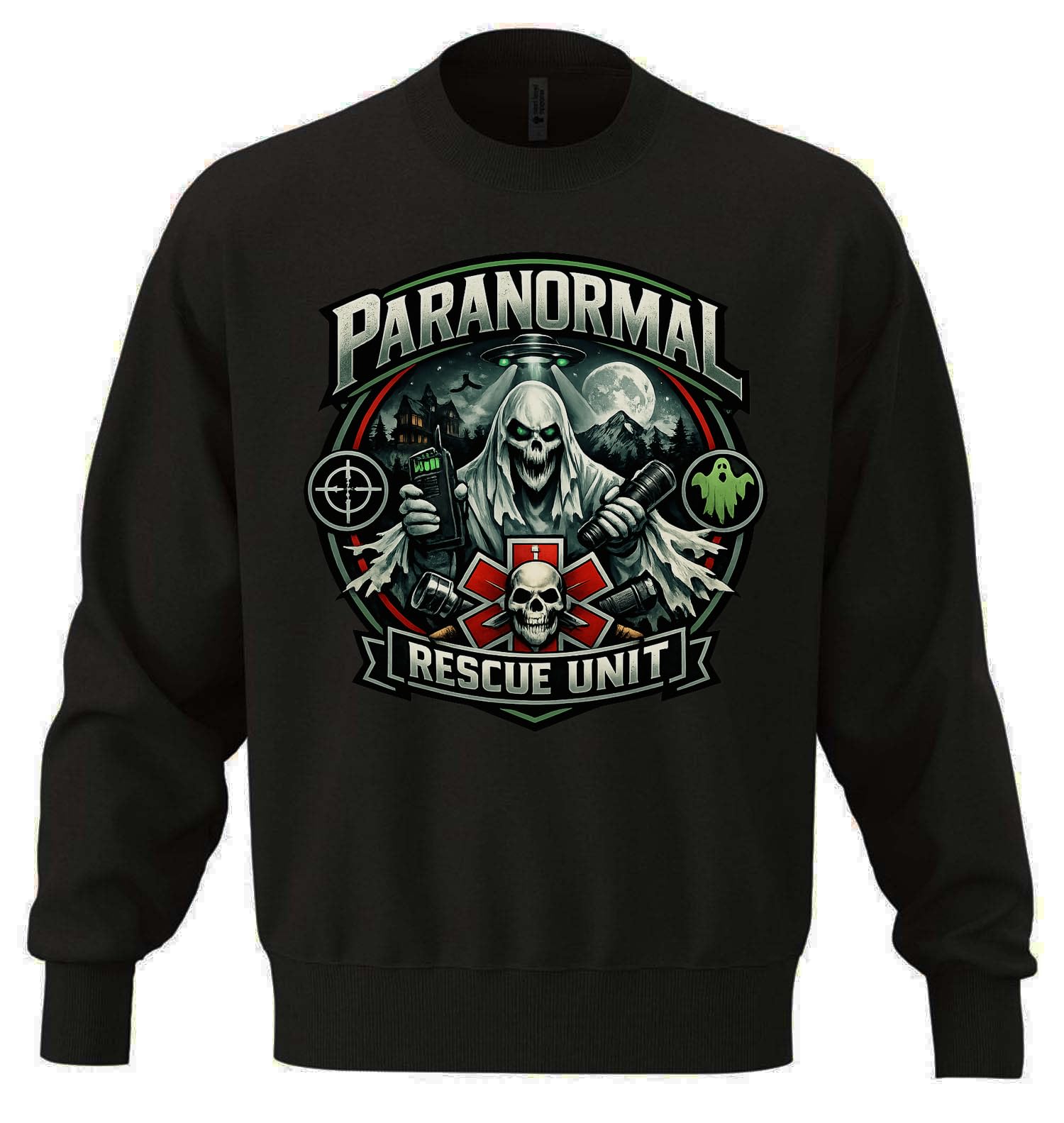 Dark Spectre wiodąca jednostka ratownictwa paranormalnego unisex oversize mieszanka bawełny ciężka bluza czarna