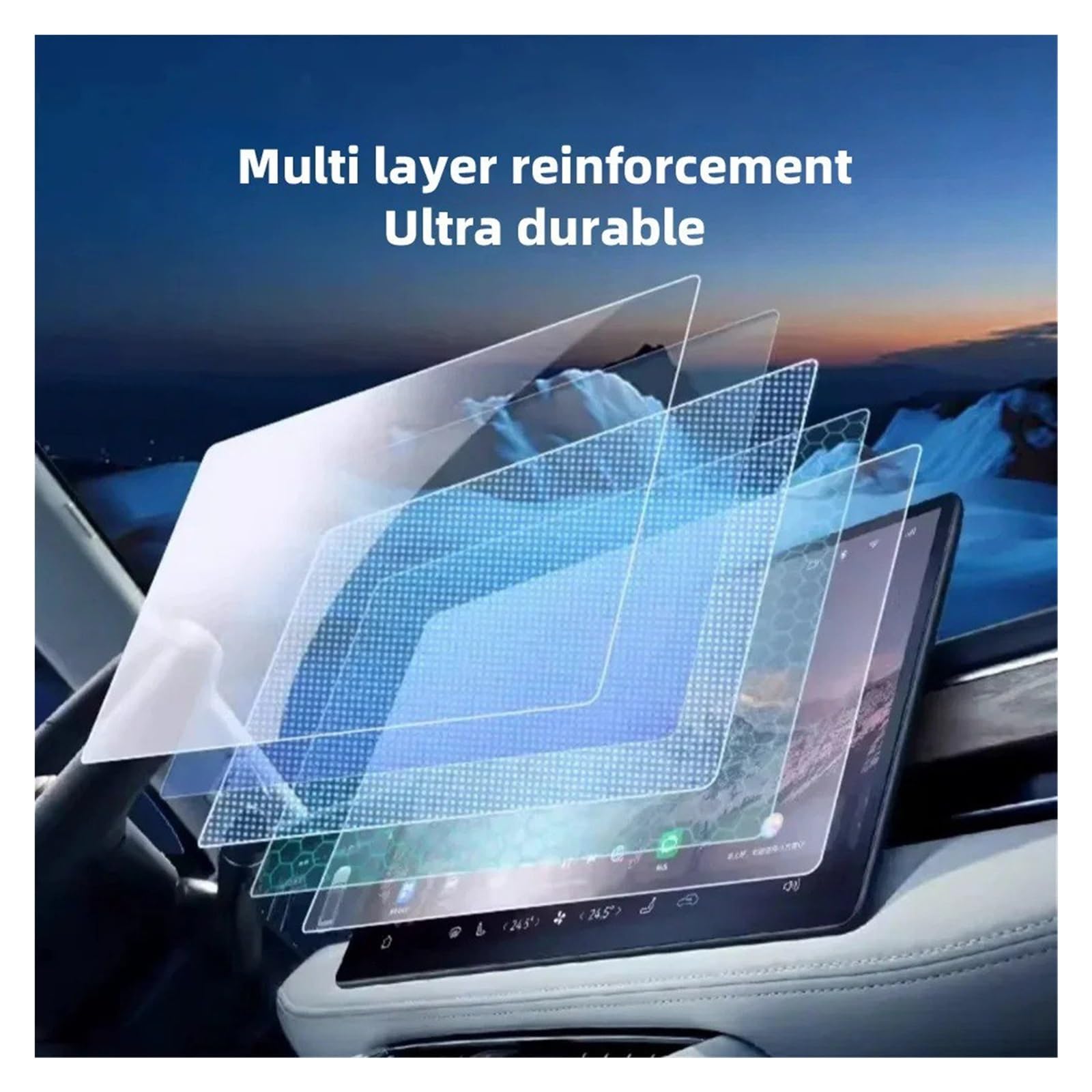 Protector de Pantalla para navegador de Coche Territory 2023-2025, Protector de Pantalla de Cristal Templado HD Integrado, Protector de Pantalla para salpicadero.