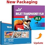 Transparency Film Inkjet 8.5x11 Inches 30 Sheets 100% Clear Silk Screen Printing Color Quick-Dry Universal OHP Overhead Projector Transparencies Paper Crafting